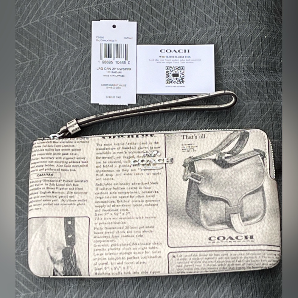NWT Coach Large Corner Zip Newspaper Wristlet Retails $149 - Picture 11 of 11